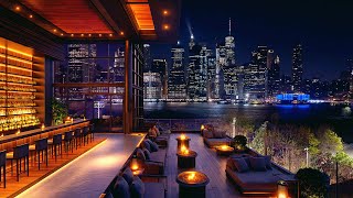 Romantic Jazz Lounge  Soft Jazz Saxophone Melodies In Cozy Rooftop Bar Ambience