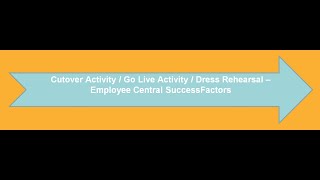 Cutover Activity / Go Live Activity / Dress Rehearsal - Employee Central SuccessFactors screenshot 5