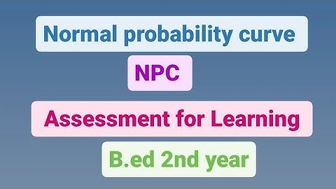Normal Probability Curve ( NPC) unit- 4 Assessment for learning. B.ed 2nd yr