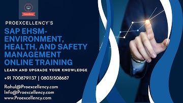 SAP EHSM ONLINE TRAINING | SAP EHSM training from the beginning with real-time trainer