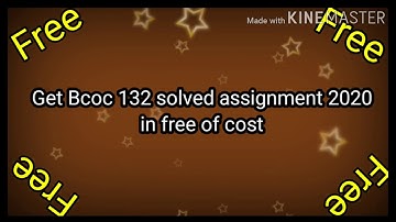 Bcoc 132 solved assignment 2020