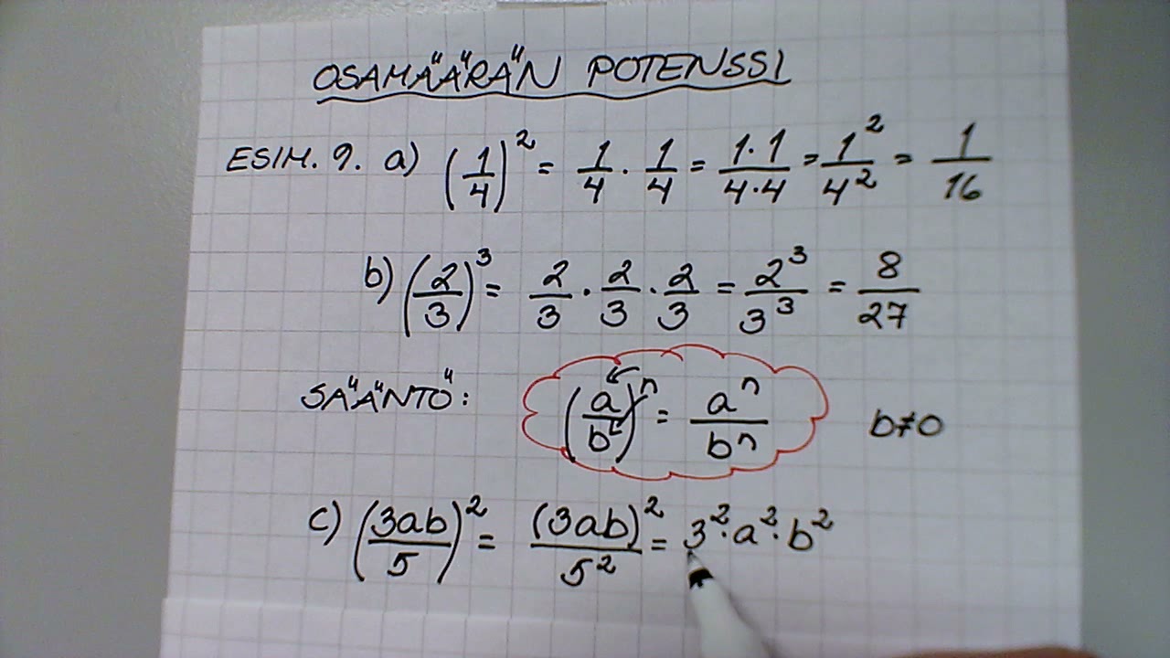 8lk osamäärän potenssi