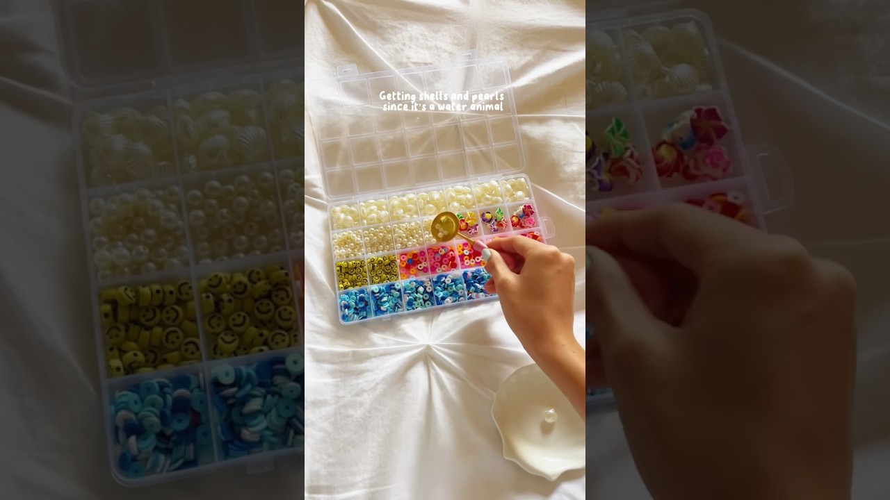 Making a squishmallow inspired bracelet set🩵