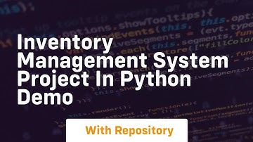 Inventory management system project in python demo