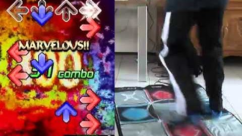 DDR/StepMania - Ω (OMEGA) - MAX 300 [boss song] Expert - A (OMGYES) on foam mat