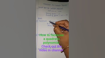 Quadratic polynomial factorisation X std Samacheer maths.Full video link in comment box