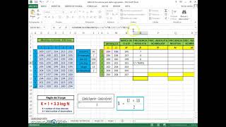 Tabla de Frecuencia para datos agrupados en intervalos con Excel  'DESCARGA EL ARCHIVO'