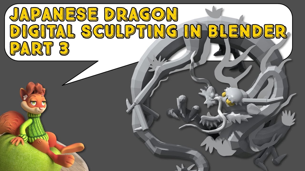 Part 3: Japanese Dragon Digital Sculpting in Blender - YouTube