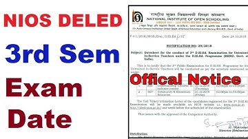 NIOS DELED के Offical Website पर आया update 3rd Exam(506&507) Date को लेकर
