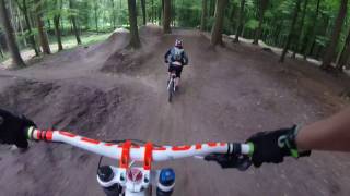 Wind Hill Bike Park - Bottom jump line and step down.