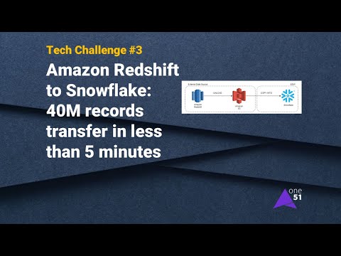 Tech Challenge #3 - Amazon Redshift to Snowflake: 40M records transfer in less than 5 minutes