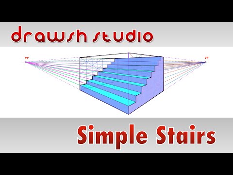 How to draw simple stairs in linear Perspective