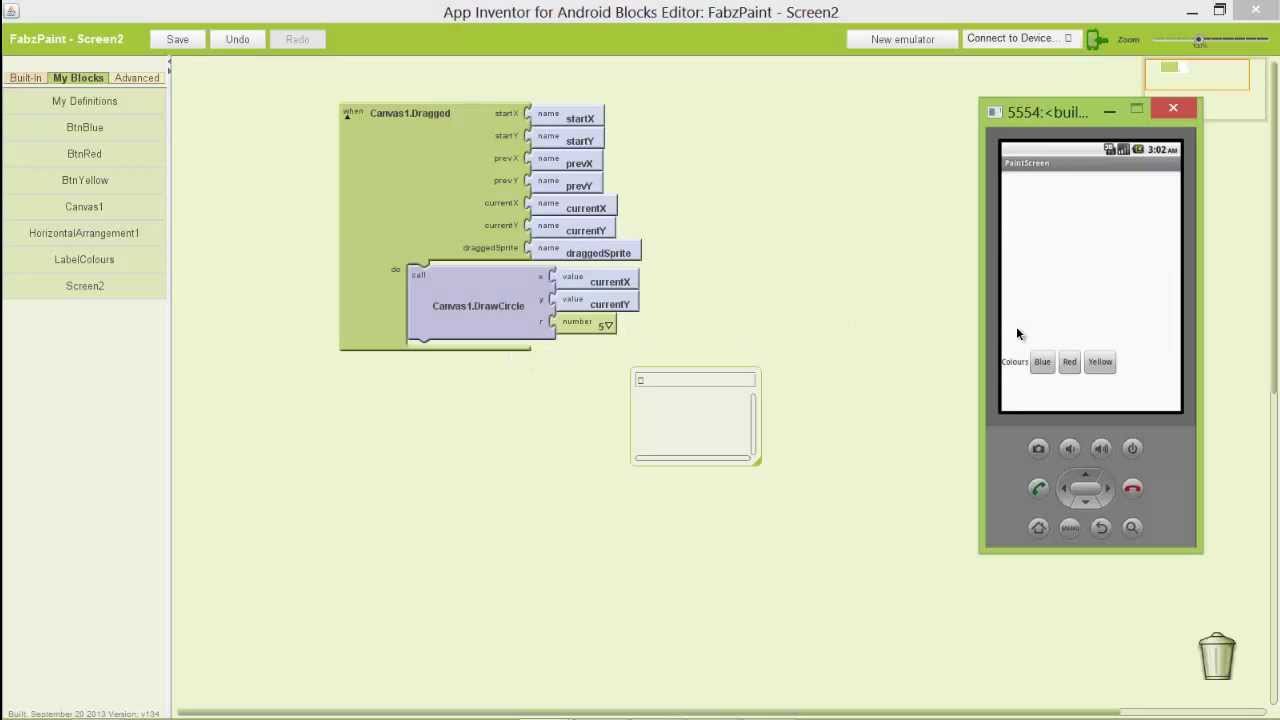 App Inventor - Paint App - Setting up the interface