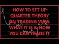 How to set up quarter theory on trading view, what it is and how you can trade it.