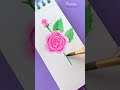 Very simple Rose painting with DOMS watercolor pen #Shorts