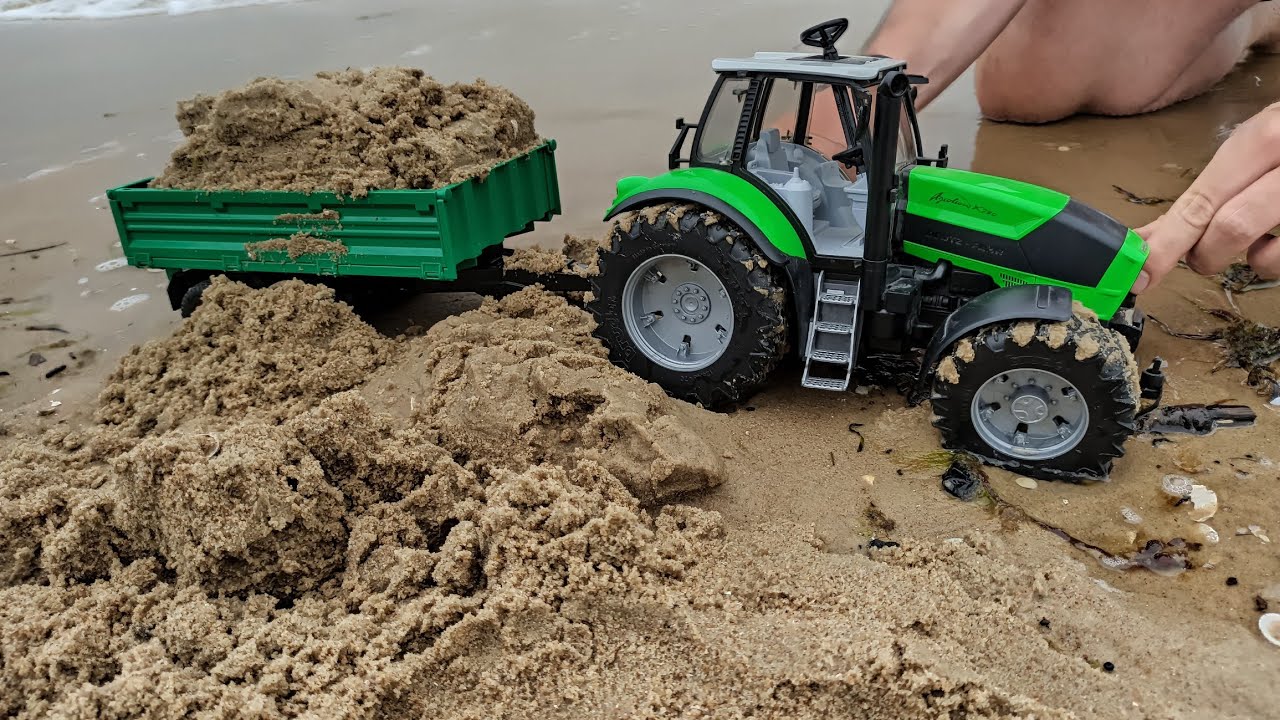 Bruder_Fan i Bruder na plaży -Czy traktory wytrzymają test piachu? Oranie? Transport? Baza w piasku?