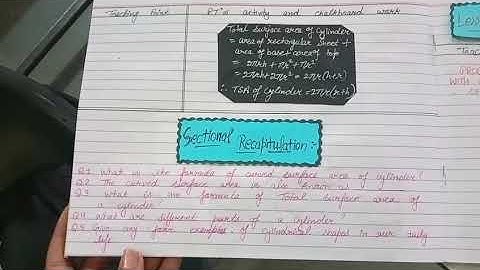 B.Ed. FINAL LESSON PLAN of Mathematics: "Surface Area & Volume of Cylinder"