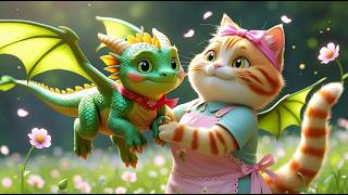 Mama Cat Rescues a Baby Dragon | Emotional Wordless Animation for Cat Lovers screenshot 5