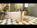 Bathroom Render - Tiled in Green & Framed by Nature