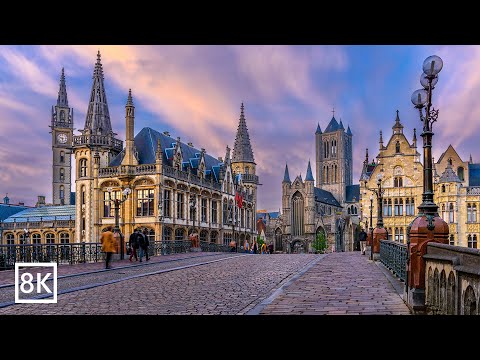 GHENT BELGIUM -  The Most Charming Historic City 8K