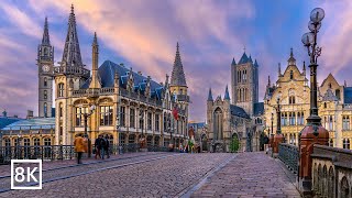 GHENT BELGIUM   The Most Charming Historic City 8K