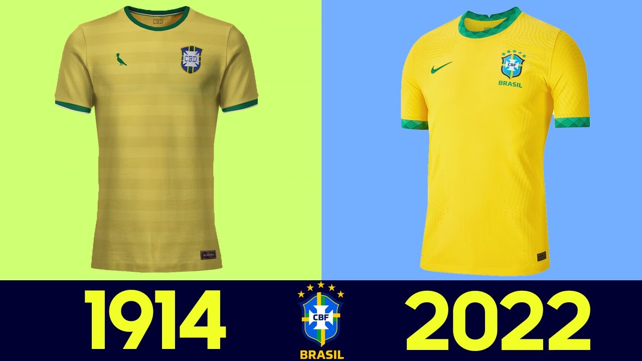 ⚽ A evolução da camisa da Seleção Brasileira | Todos os uniformes da Seleção Brasileira de Futebol