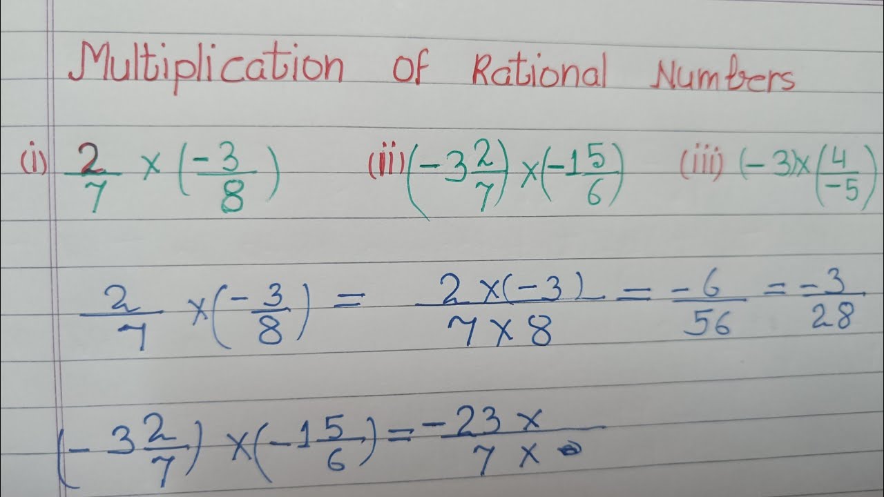 Multiplication of Rational numbers । How to multiply Rational numbers ...