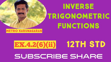 12th Std Maths Ex.4.2(6)(ii) Find domain of g (x) = sin^-1(x) + cos^(-1)x