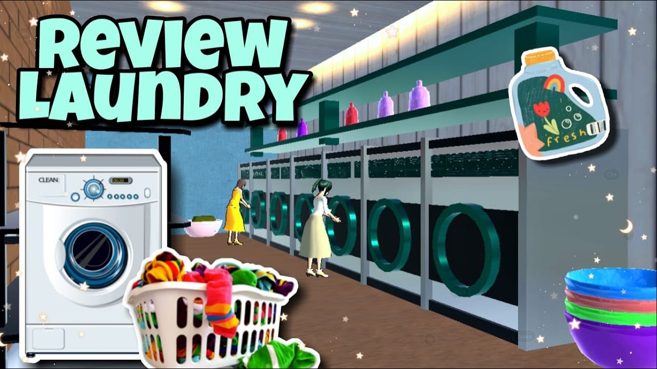 Review LAUNDRY Buatanku!! Sakura School Simulator YouTube