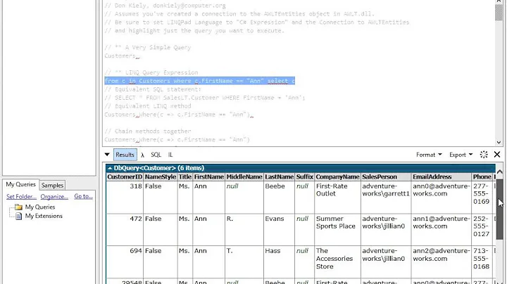 Entity Framework 6.1: Querying and Updating Data Tutorial Video: Introduction LINQ to Entities