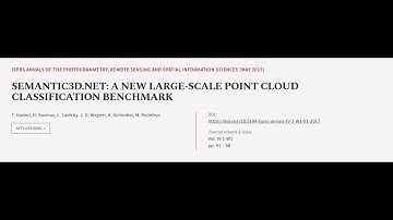 SEMANTIC3D.NET: A NEW LARGE-SCALE POINT CLOUD CLASSIFICATION BENCHMARK | RTCL.TV