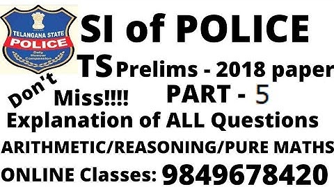 TS SI previous paper explanation/prelims 2018 explanation part-5