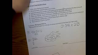 Notes Surface Area of Triangular Prisms