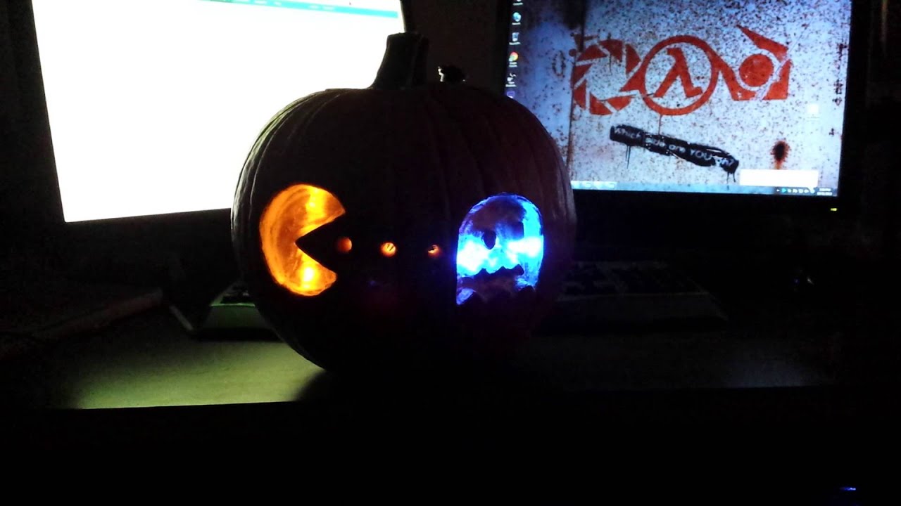 My Pacman Pumpkin carving. YouTube