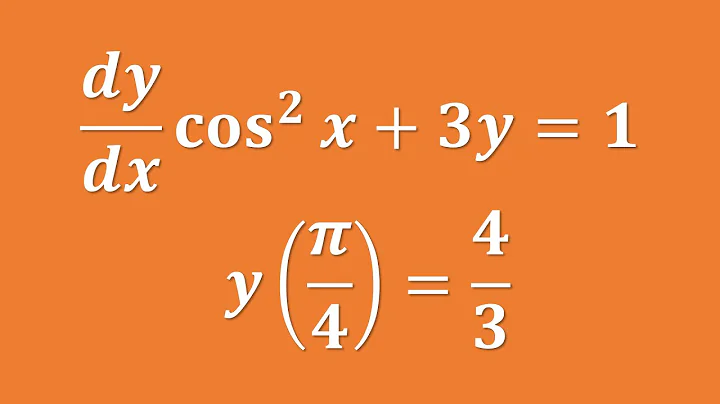 【詳細解題動畫】提要012：Solve y’ cos²x + 3y = 1, y(π/4) = 4/3｜授課老師：中華大學土木系呂志宗特聘教授(4-2)