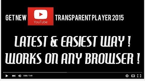 How to Get/Enable Youtube Latest Transparent Player 2015 | Easiest Way , Works on ANY Browser !