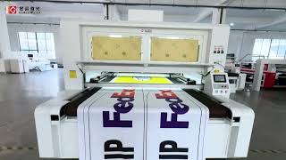 Laser Cutting Ultra-Long Printed Flags & Banners - Dual Head Laser Cutter with Camera - Golden Laser