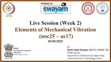 Week 2 Live session: Elements of Mechanical Vibration (noc25-ae17)