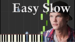 Video thumbnail of "Without You - Avicii EASY SLOW Piano Tutorial"