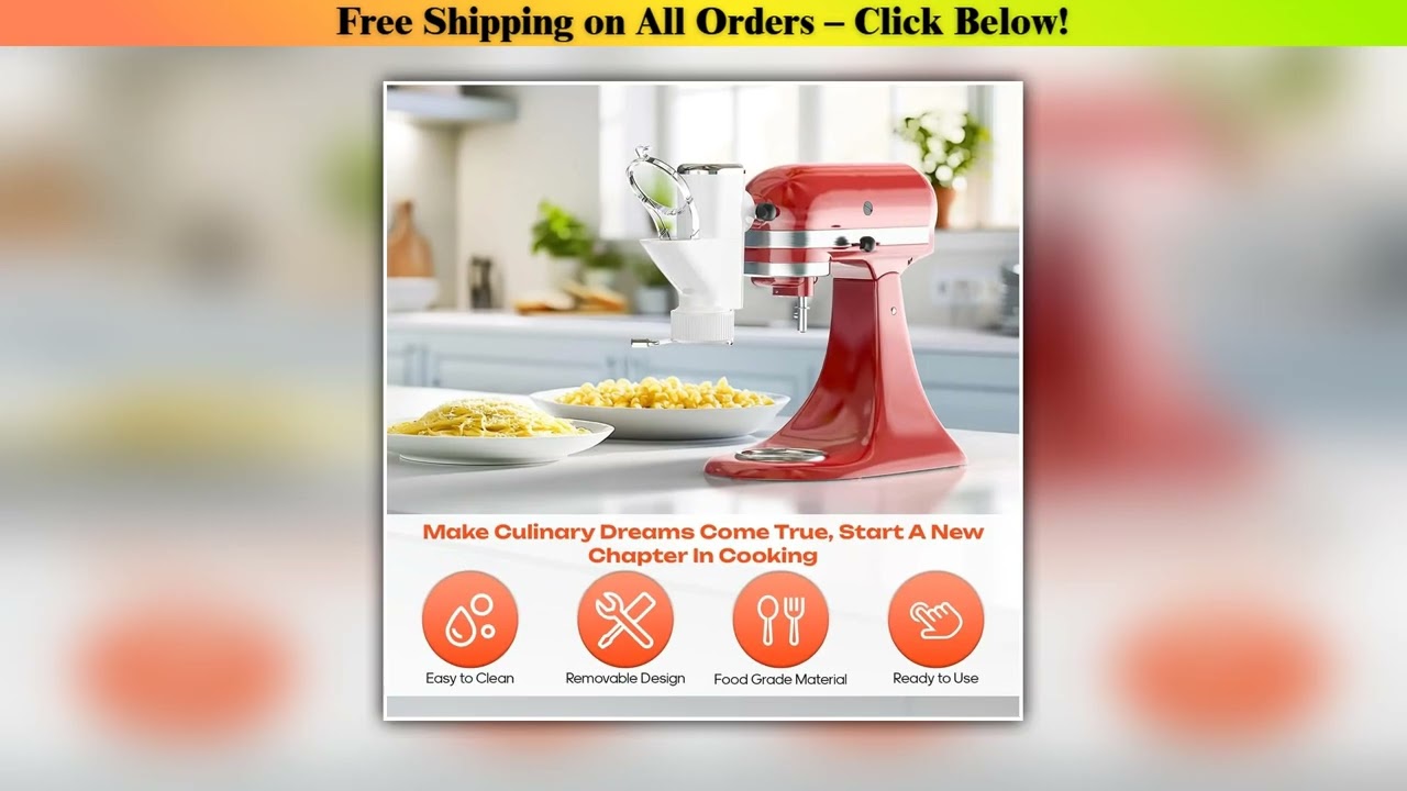 Gourmet Pasta Press Attachment for KitchenAid Cuisinart Stand Mixers, Pasta Press Maker for