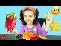 تحدي تذوق فاكهة غريبة حامضة و حلوة و الهدية باربي - Fruit Taste Challenge