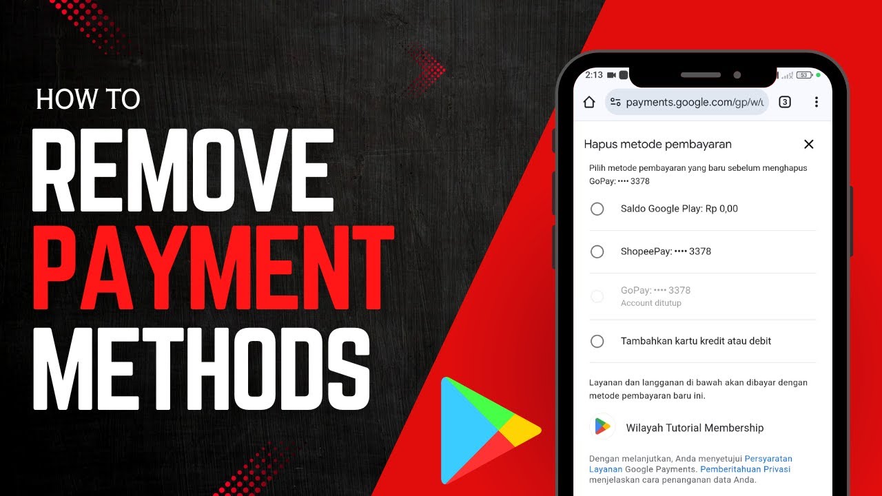 How to Delete Payment Methods on Google Play - YouTube