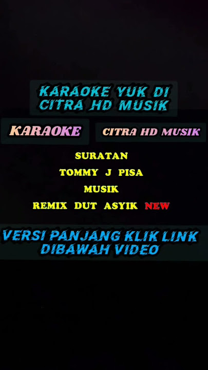 SURATAN   TOMMY J PISA KARAOKE #tembangkenanganindonesia #cover #pop #dangdut #karaoke #remix   CITR