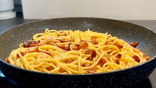 My husband's favorite pasta! Easy and incredibly delicious Carbonara recipe, just 4 ingredients!