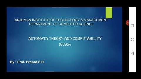 Automata Theory and Computability (18CS54)