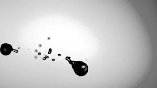 collision of polystyrene particle and water drop