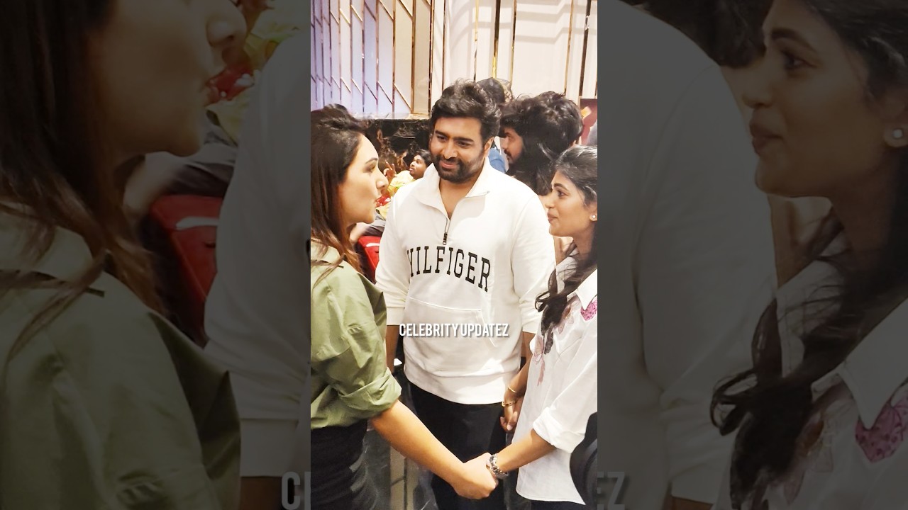prabhas heroine with Nara rohit and his wife  amb mall Hyderabad 