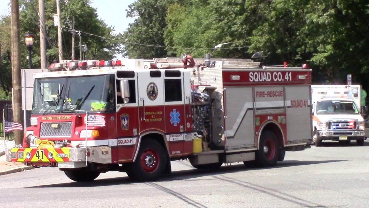 Union Fire Department Squad 41 Car 638 And EMS-2 Responding 8-24-17