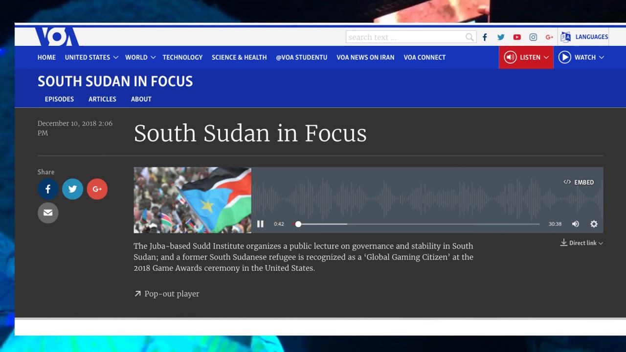 Lual Mayen former refugee is recognized as a ‘Global Gaming Citizen’ at the 2018 Game Awards.