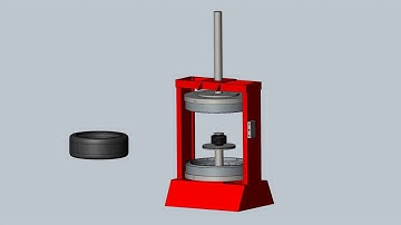 Tire Curing Press Animation in SolidWorks - Two Piece Tire Mold